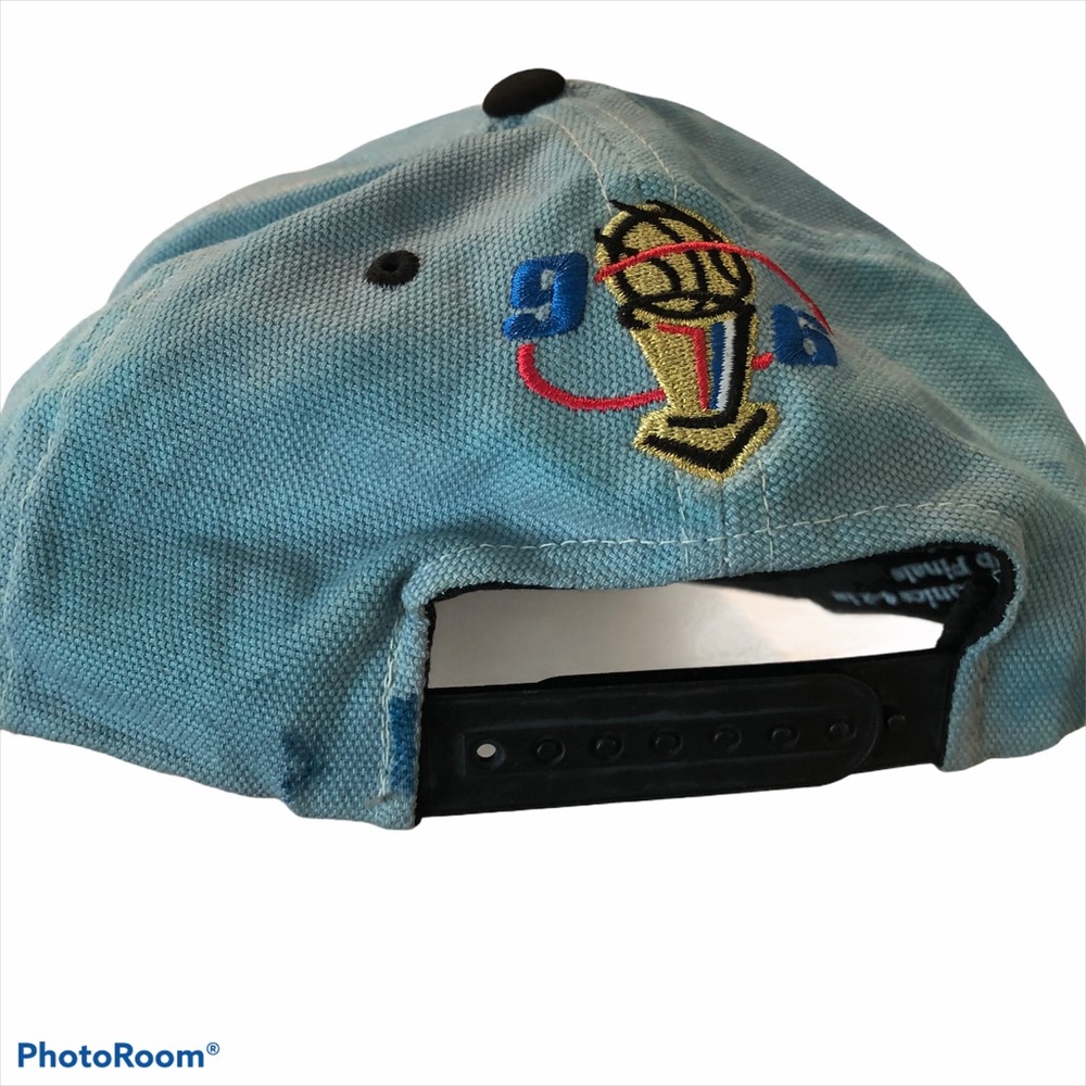 DYED Blue VTG Chicago Bulls 1996 Snapback Hat - Picture 5 of 8